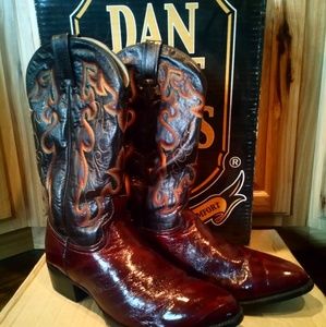Mens Dan Post Wine Eel Skin